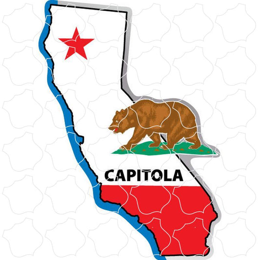 Capitola California State Flag Map