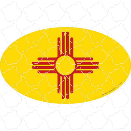 New Mexico New Mexico Flag Oval