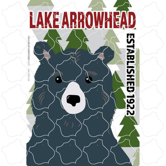 Lake Arrowhead Minimalist Bear and Pine Trees