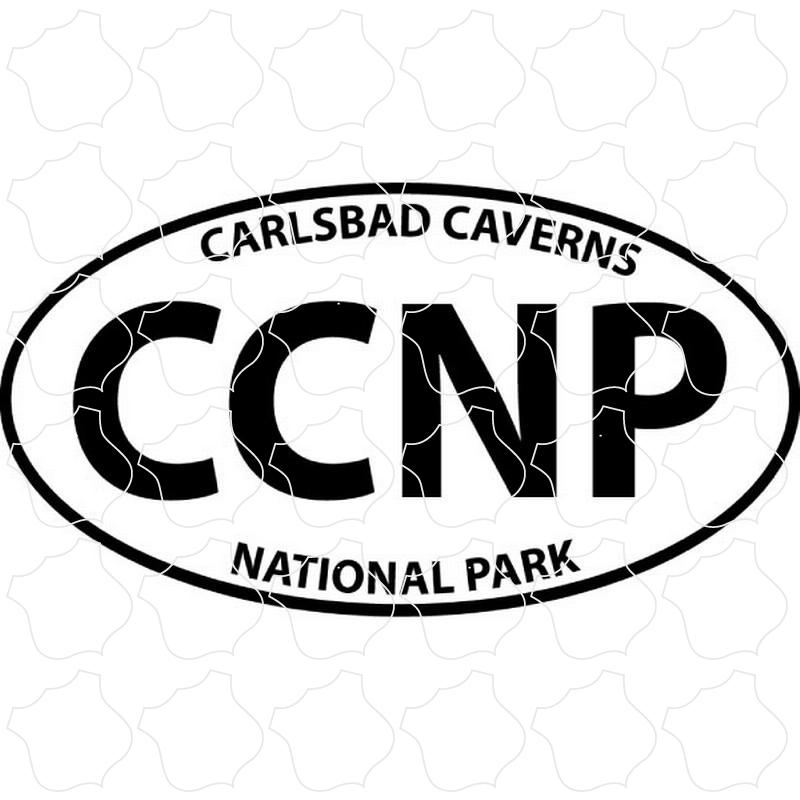 Euro Carlsbad Caverns National Park CCNP Black & White Euro Oval
