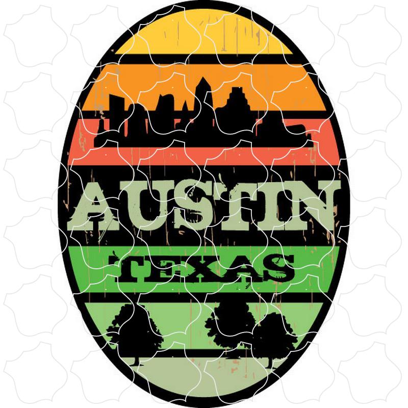 Austin, Texas City Stripe Oval