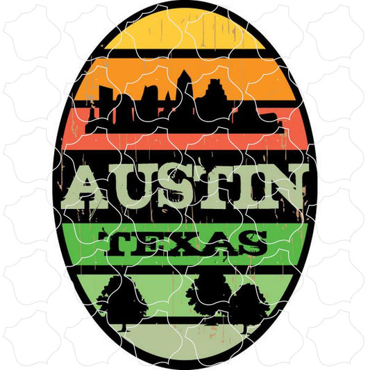 Austin, Texas City Stripe Oval