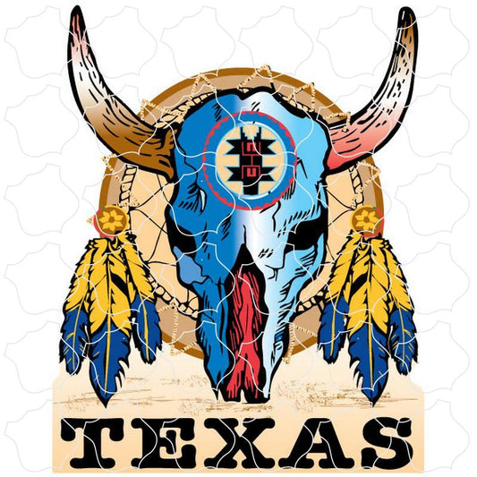 Texas Skull with Dream Catcher