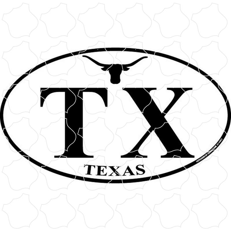 Texas Steer Skull Euro Oval