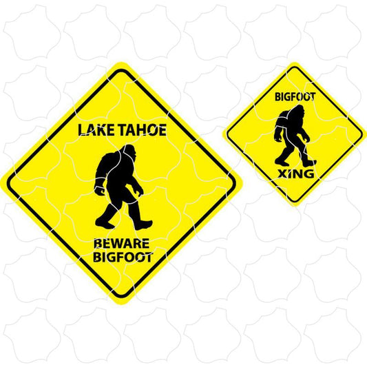 Lake Tahoe Bigfoot Warning Signs