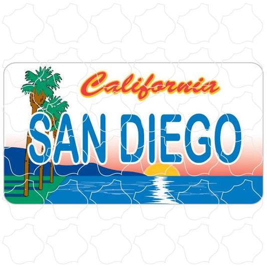 Palms Sunset License Plate San Diego, CA Palms Sunset License Plate