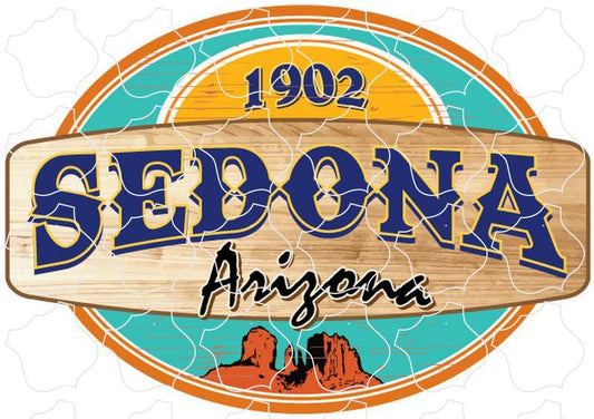 Sedona, Arizona Oval Wood Sign In Middle