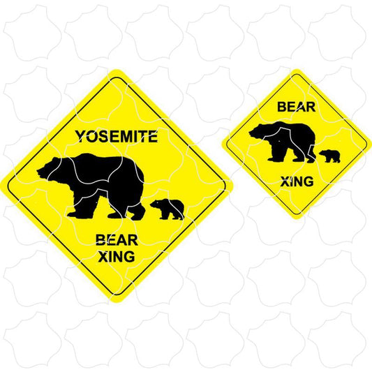 Yosemite, CA Bear Family Crossing Signs