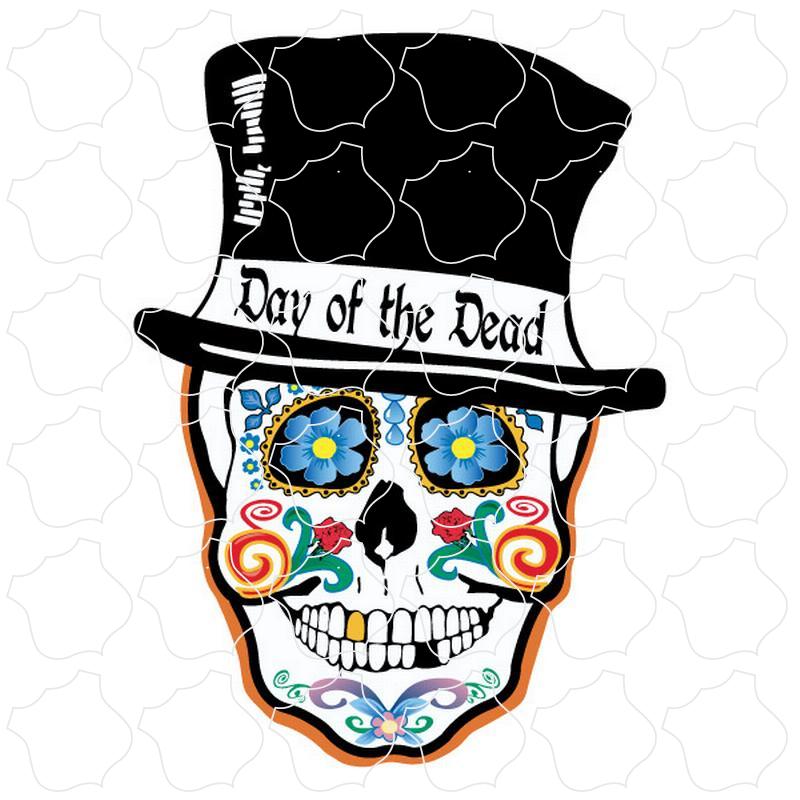 Day Of The Dead Top Hat Sugar Skull