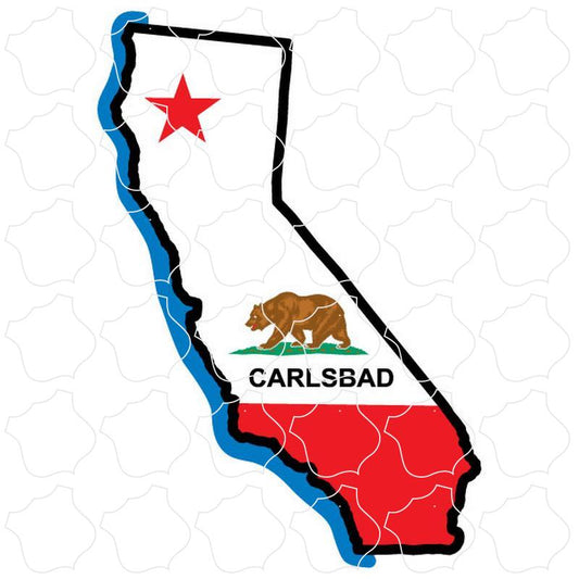 Carlsbad California State Flag Map