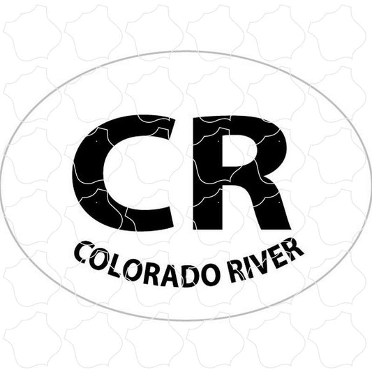 Colorado River Black and White Euro Oval