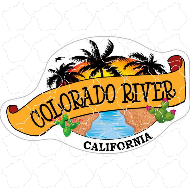 Palms River Banner Colorado River Banner With River & Palm Trees