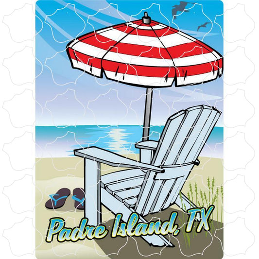 Padre Island, TX Umbrella Beach Chair Scene