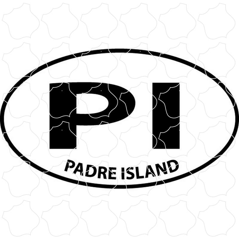 Padre Island Black & White Euro Oval