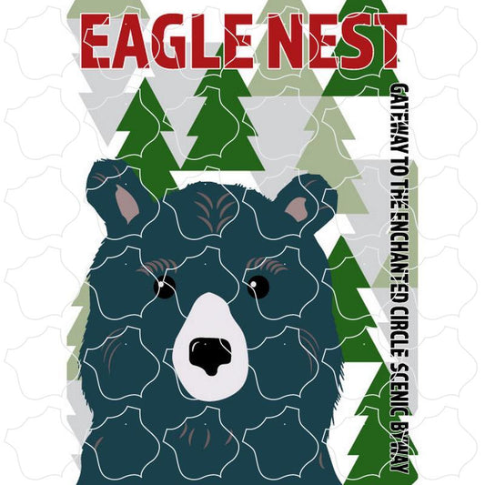 Eagle Nest, NM Minimalist Bear and Pine Trees