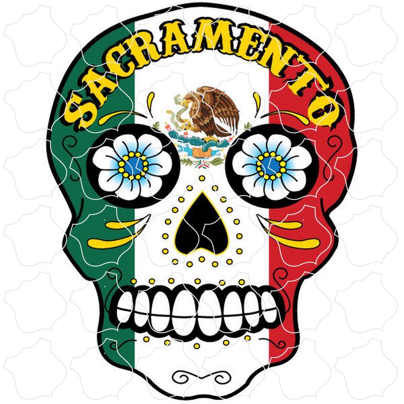 Mexican Flag Sugar Skull Sacramento, CA Mexican Flag Sugar Skull