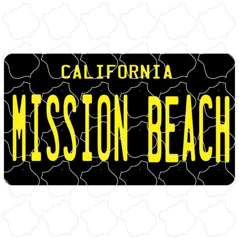 Mission Beach Black License Plate