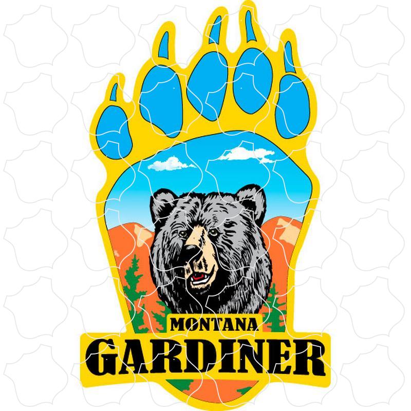 Gardiner, MT Bear Paw With Bear Head - F Gardiner, MT Bear Paw With Bear Head - Full Color