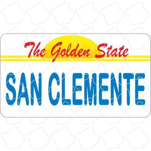 San Clemente CA Golden State Lic Plate