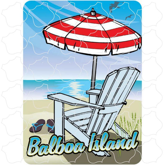 Balboa Island, CA Umbrella Beach Chair Scene