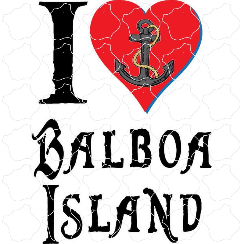 Balboa Island, CA I Heart with Anchor