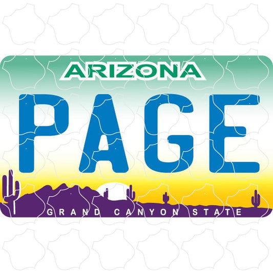 Page, AZ Arizona License Plate