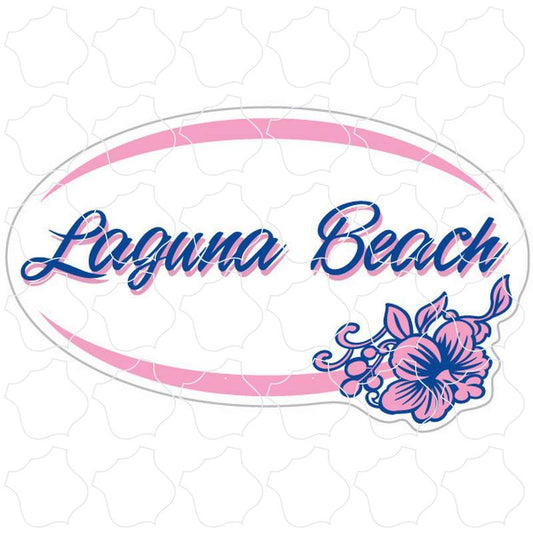 Laguna Beach Pink Purple Hibiscus Oval