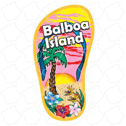 Balboa Island, CA Single Palm & Sun Flip Flop