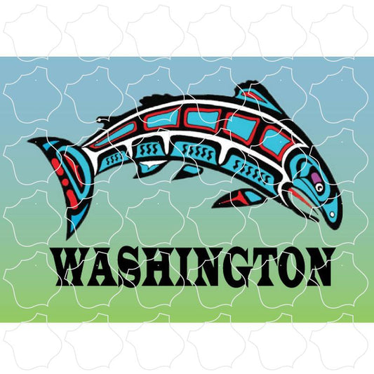 Washington Salmon Native Art Design