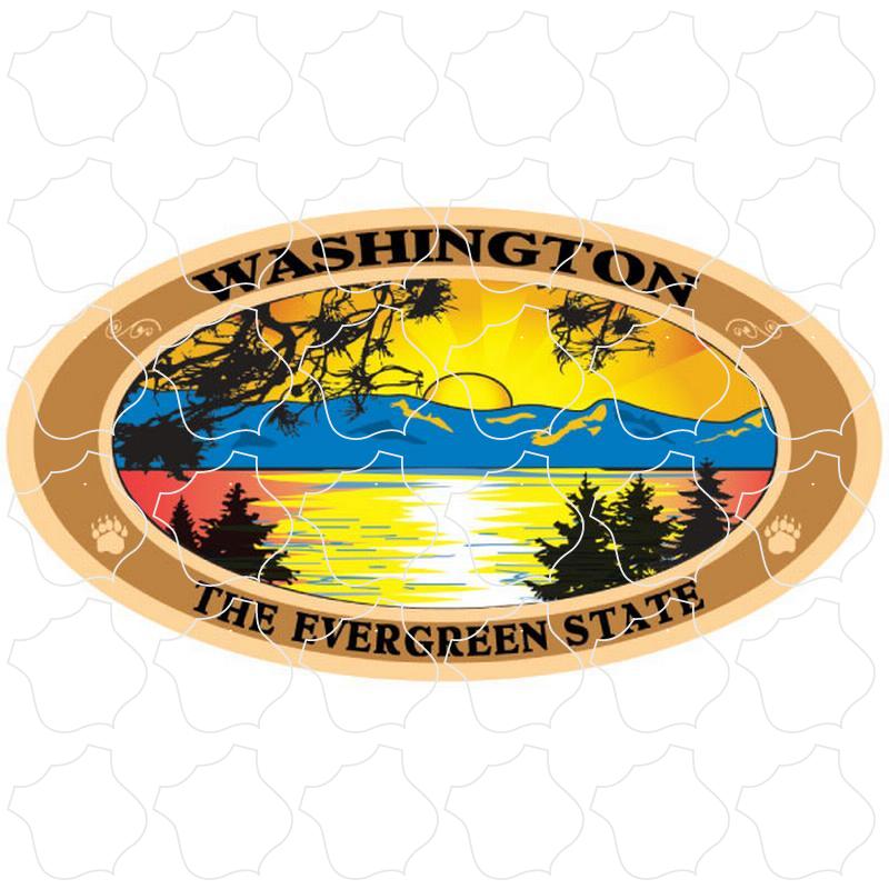 Washington Retro Lake Scene