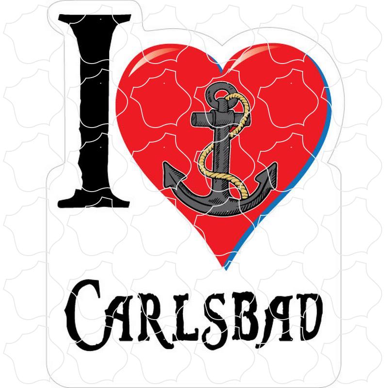 Carlsbad, CA I Heart with Anchor