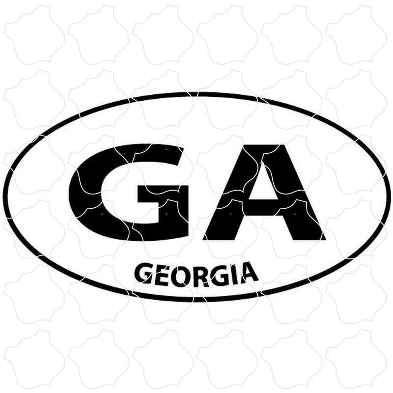 Georgia Black & White Euro Oval