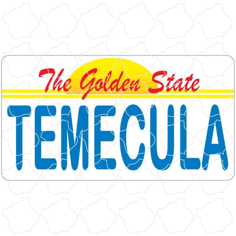 Temecula, California License Plate