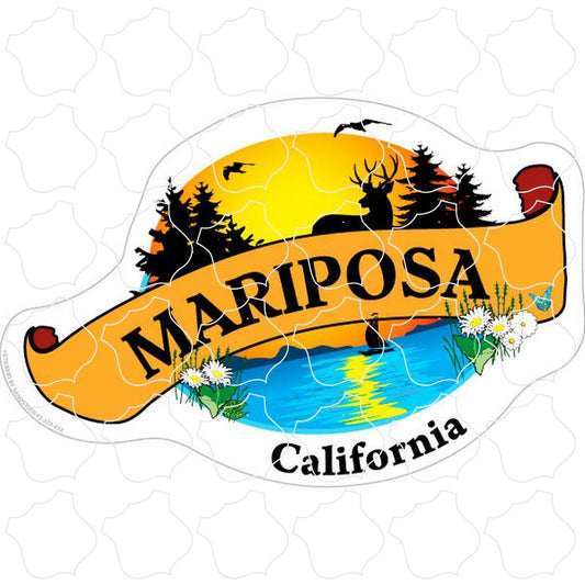 Lake Pines Banner Mariposa, CA Lake & Pines Trees Scroll Banner