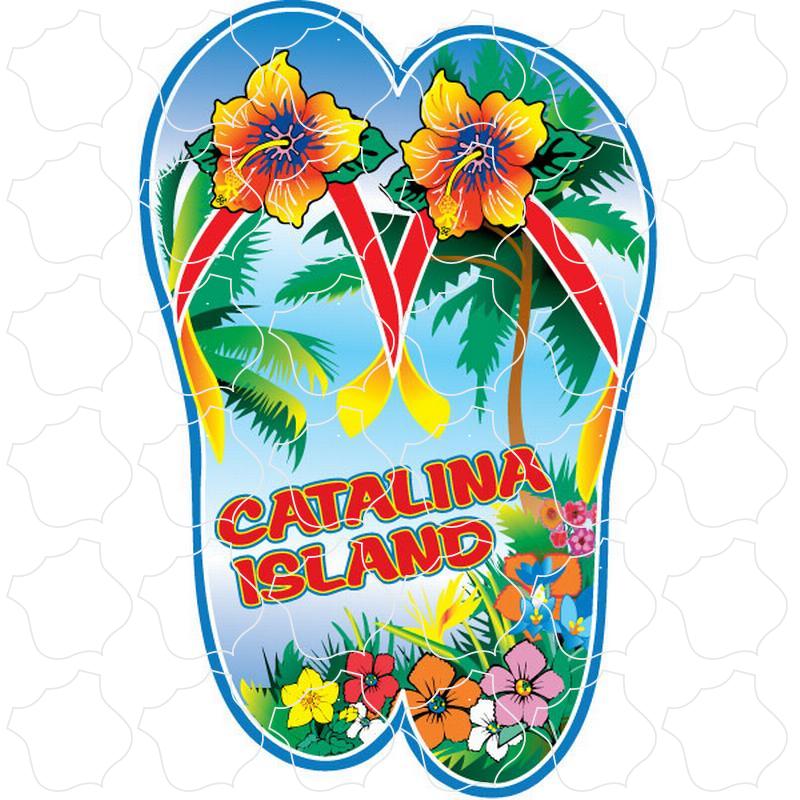 Catalina Island, CA Flower Flip Flops