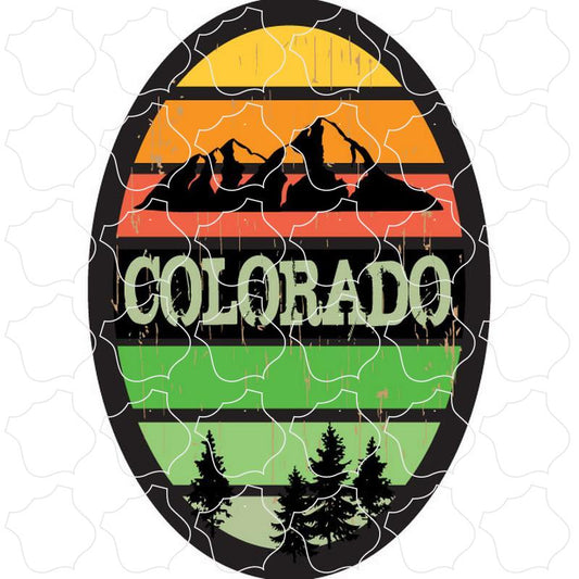 Colorado Colorado Mountain Stripe Oval