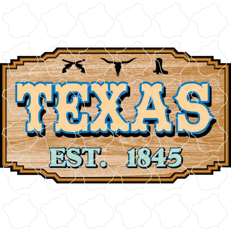 Texas Wood Icon Sign