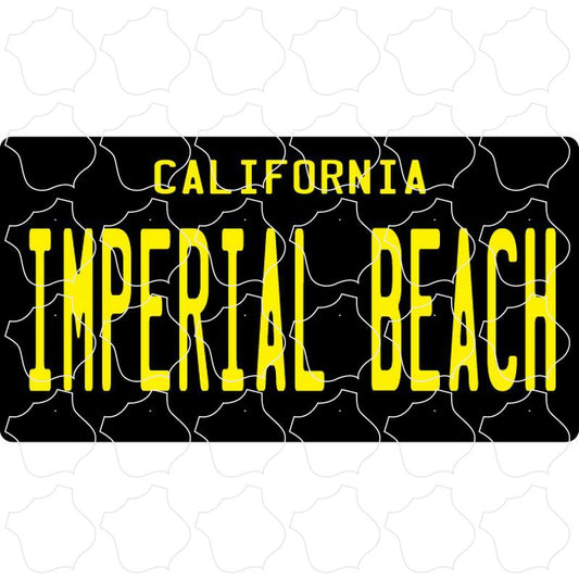 Imperial Beach Black License Plate