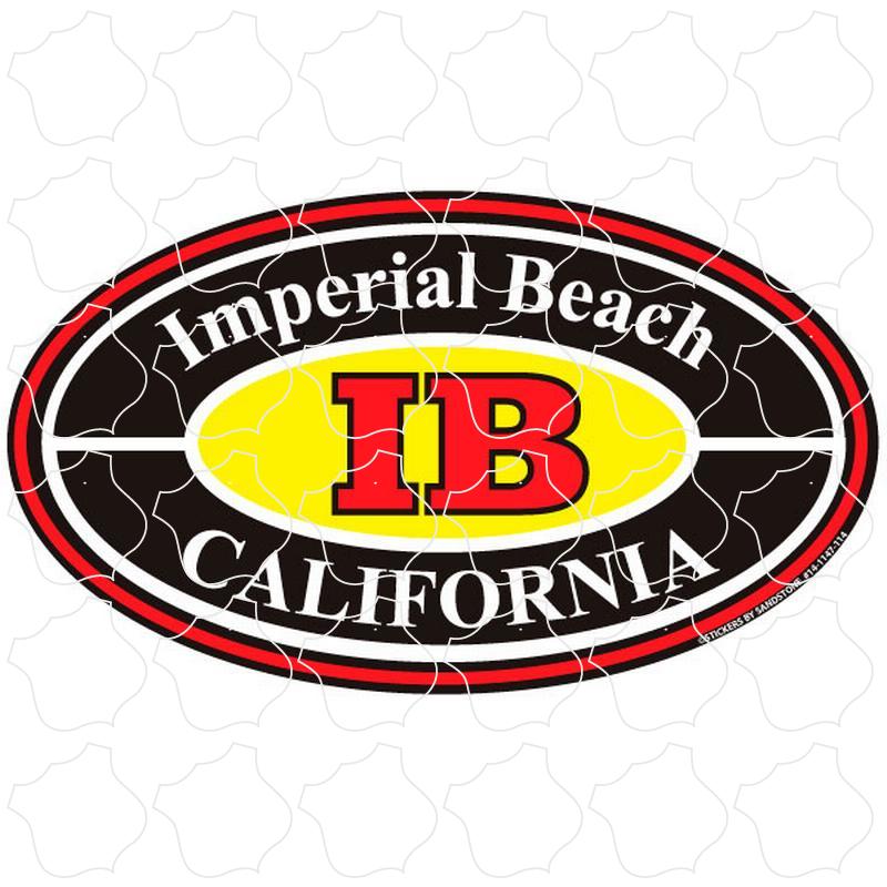 Imperial Beach, California Black, Yellow and Red Oval