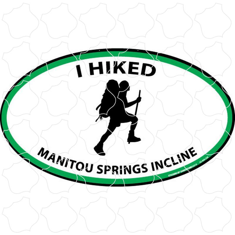 Manitou Springs, CO Hiker Silhouette Oval