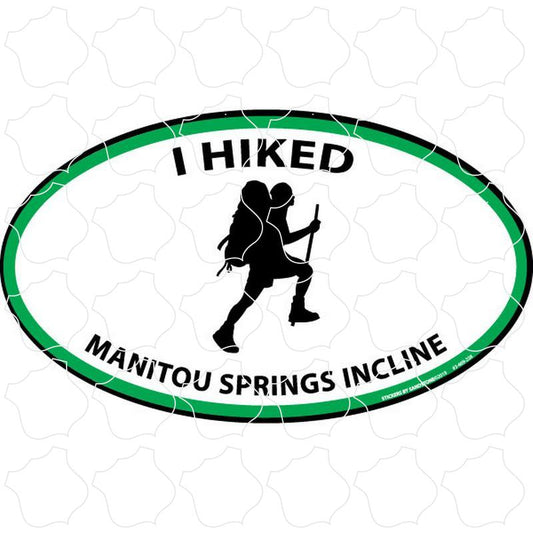 Manitou Springs, CO Hiker Silhouette Oval