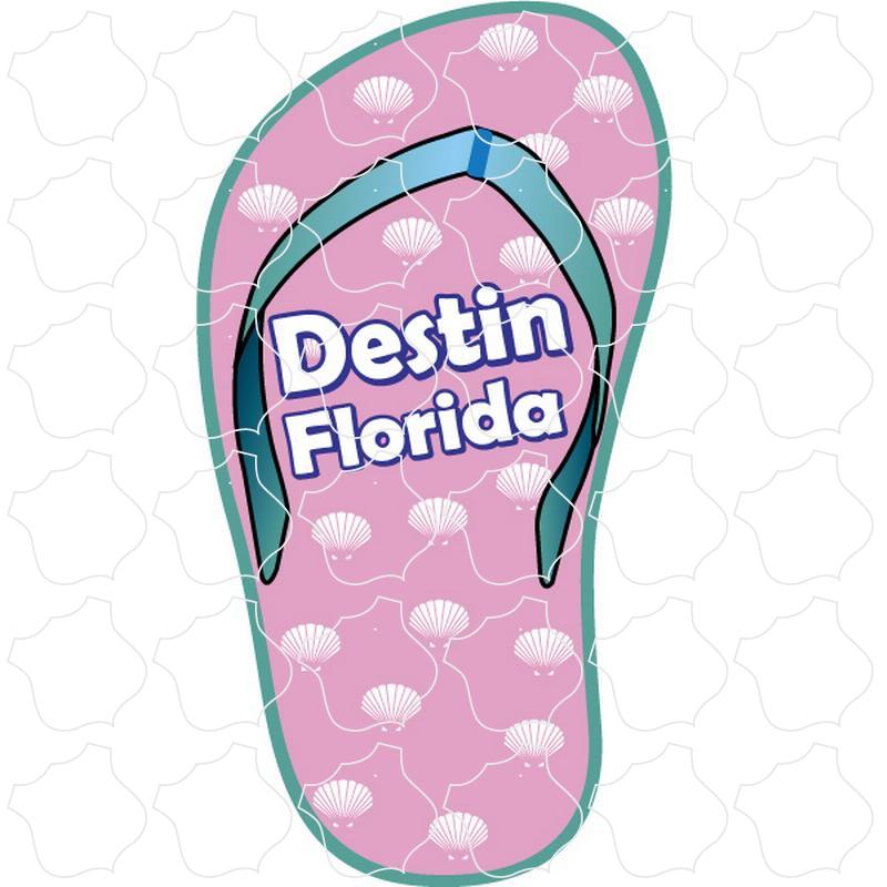 Pink Flip Flop Destin, FL Pink Shell Print Flip Flop