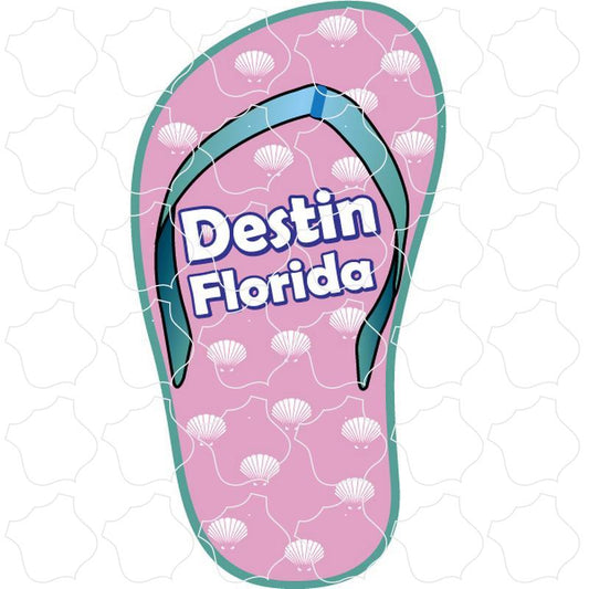 Pink Flip Flop Destin, FL Pink Shell Print Flip Flop