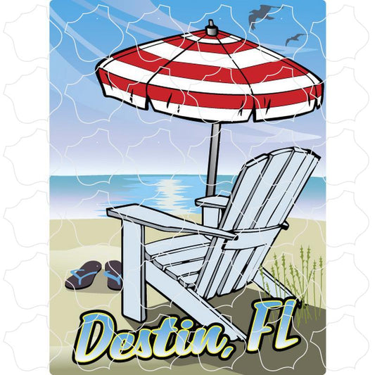 Umbrella Beach Chair Scene Vertical Destin, FL Umbrella Beach Chair Scene Vertical