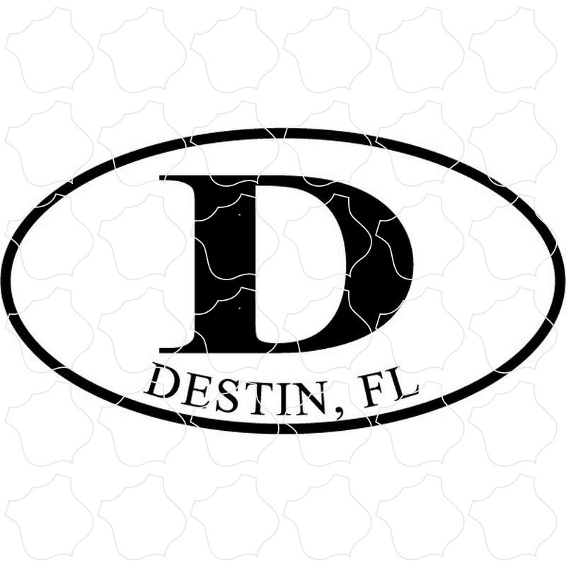 Destin, FL Black and White Euro Oval