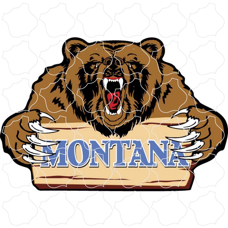 Montana Montana Angry Bear Holding Sign