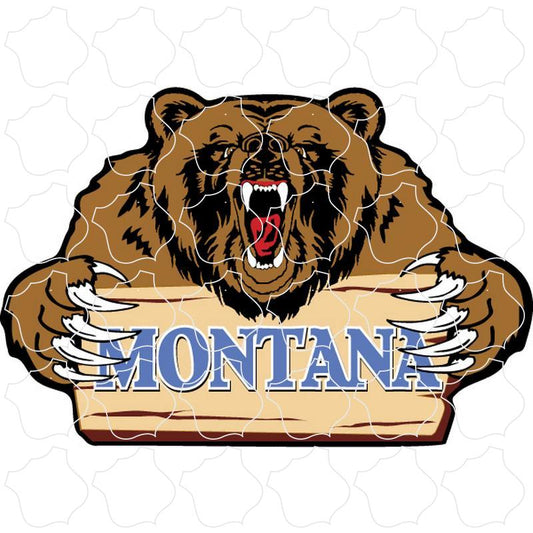 Montana Montana Angry Bear Holding Sign