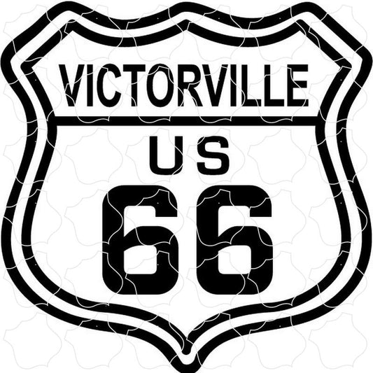 Victorville, CA Route 66 Black and White Shield