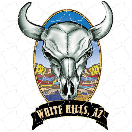 Desert Scene Steer Skull White Hills, AZ Desert Scene Steer Skull