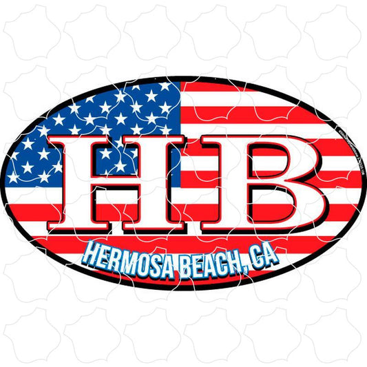 Hermosa Beach HB Flag Euro Red White Blu Hermosa Beach HB Flag Euro Red White Blue